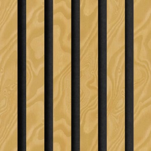 Akustikpaneel Esche geölt mit schwarzen Filzstreifen für Wand- und Deckenverkleidung.