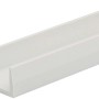 Weißes Arcansas U-Profil aus PVC, 10x10x1000 mm, für Bau und Schutz.