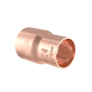 Kirchhoff Reduzier-Doppelmuffe, 15x12mm, aus Kupfer, für Lötfittings.