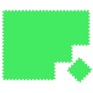 Grüne LittleTom Baby & Kinder Puzzlematte, 18 Teile, 30x30 cm, aus EVA Schaum. Ideal als Spiel- & Fallschutzmatte.