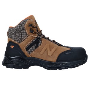 New Balance Allsite S3 Sicherheitsstiefel in Braun-Schwarz, Größe 40.5, wasserdicht und mit Zehenschutz.