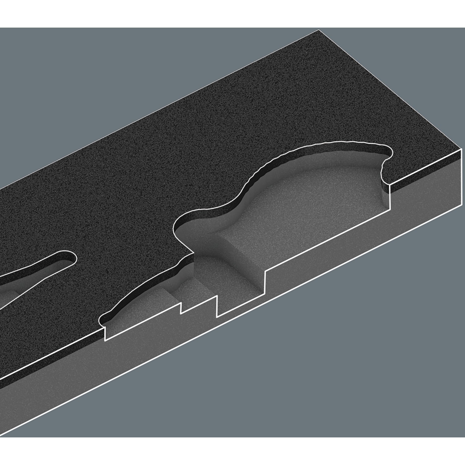 Wera Schaumstoffeinlage für Werkstattwagen mit Aussparungen für Knipex Zangen-Set (3-teilig).