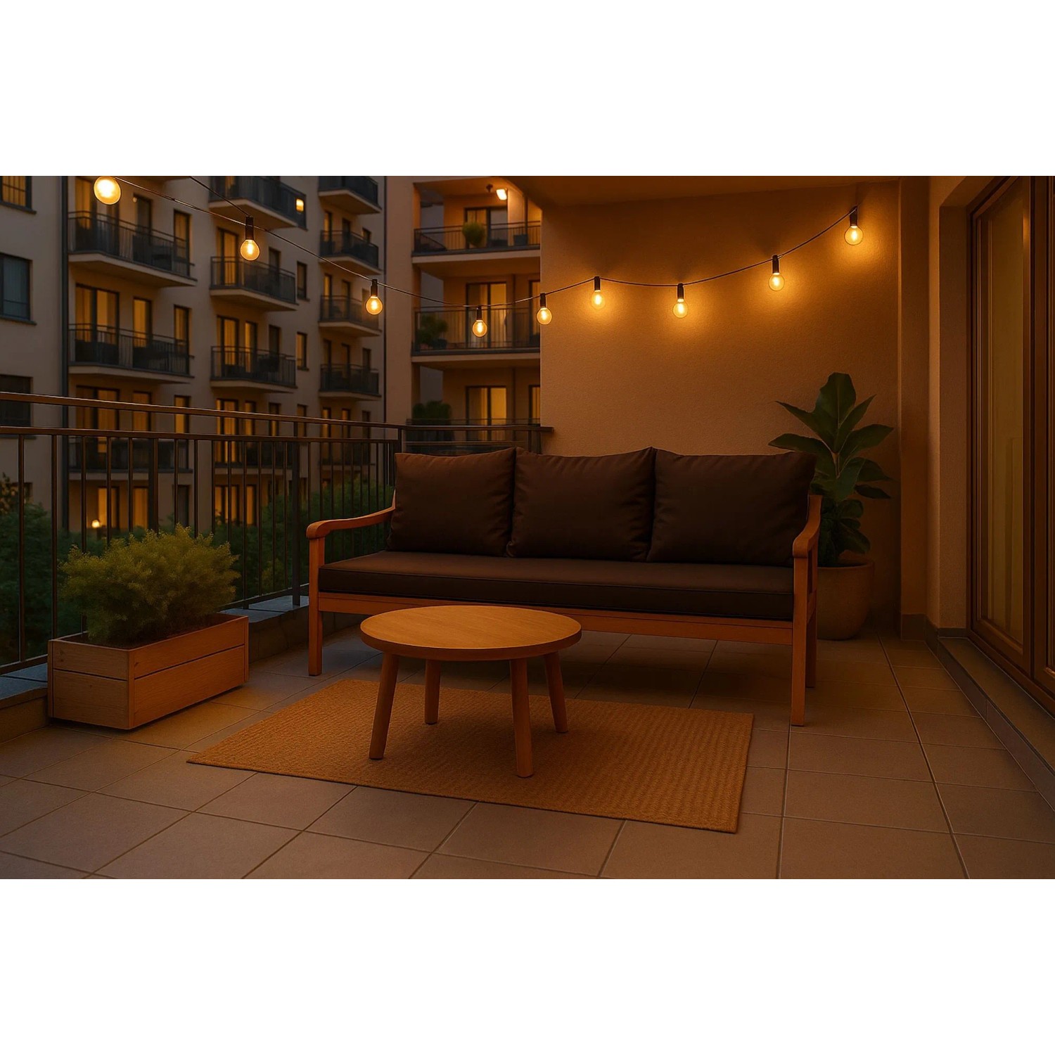 Braunes Bankkissen-Set für 2-Sitzer Gartenbank (110x50 cm + 2x 50x56 cm) für gemütliche Stunden im Freien.