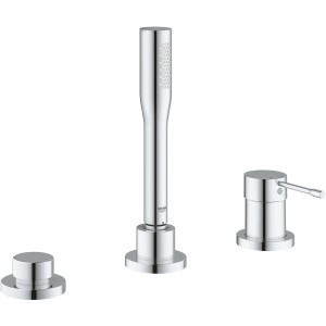 Grohe Essence 3-Loch Wannenarmatur in Chrom: Einhandmischer, Brause und Umsteller für die Badewanne.