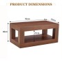 okwish Couchtisch mit MDF Doppelschicht Wohnzimmer Lager Regal 93x53x45cm Walnuss_5