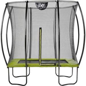 Rechteckiges, grünes EXIT Silhouette Trampolin 153x214cm mit Sicherheitsnetz.