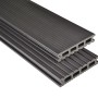 Kovalex WPC Terrassendielen Bausatz, graubraun, mattiert, mit geriffelter Oberfläche und Hohlkammerprofil.