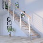 Treppe Kos 15 Stufen Buche Geölt 87 cm Design-Geländer Grau FSC®_8