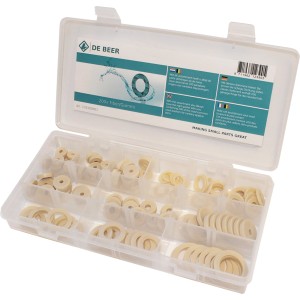 KÖRO Hahnscheiben und TPE-Ringe Set, 120-teilig, für Dichtungsarbeiten an Armaturen und Trinkwasserleitungen.