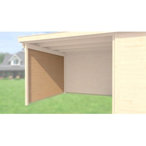 Weka Seitenwand 21 mm für Gartenhaus Typ 126/172, naturbelassene Blockbohlen für Wind- und Sichtschutz.