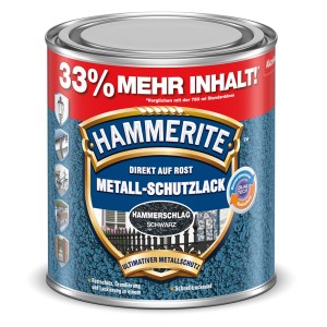 Dose Hammerite Metall-Schutzlack Schwarz Hammerschlag 1 l. Rostschutz, Grundierung und Lack in einem.