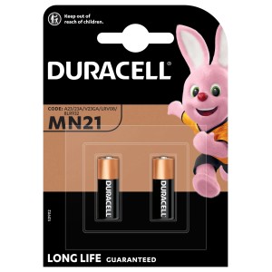 Duracell MN21 Alkaline-Batterien, 2er-Pack für Sicherheitsgeräte.