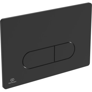 Schwarze Ideal Standard Oleas Betätigungsplatte für WC mit 2-Mengen-Spültechnik.