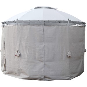 Pavillon Braga Seitenteile, 6er-Set, grau, aus Polyester, als Windschutz oder Ersatzwand.