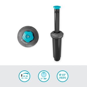 Gardena Versenkregner SD30 für bis zu 30 m² Rasenfläche. Automatische Bewässerung mit einstellbarer Sprühweite.