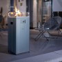 Buschbeck Terrassenheizer Loungefeuer Malta Grau 7,5 kW mit Flammen und Lavasteinen.