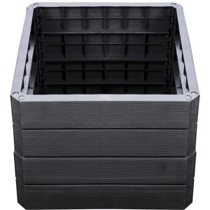 Garantia Hochbeet Ergo Quadro S Wood, quadratisches Kunststoff-Hochbeet in Holzoptik, 60x60x50 cm.