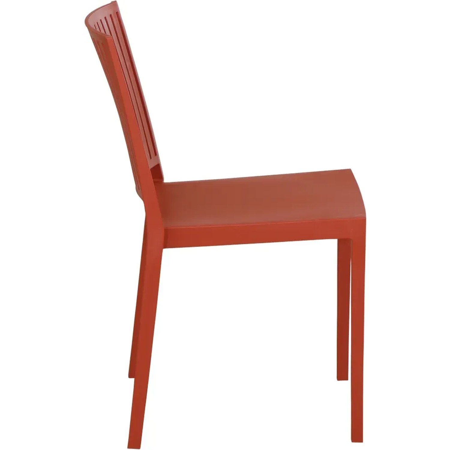 Siena Garden Lane Stapelstuhl, Brick, Seitenansicht. Gartenstuhl aus recycelbarem Material.