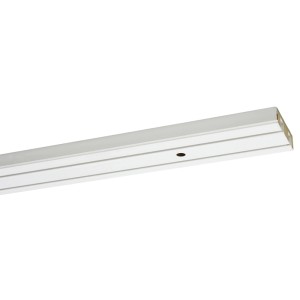 Weiße, 2-läufige Gardinia Vorhangschiene GE2, 150 cm lang, mit vorgebohrten Löchern.