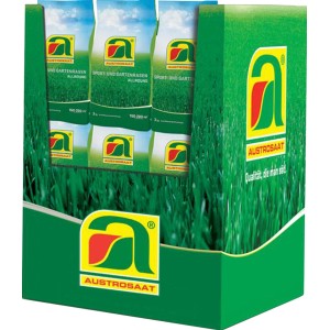 Austrosaat Sport- und Gartenrasen, 3 kg Packung im Display.