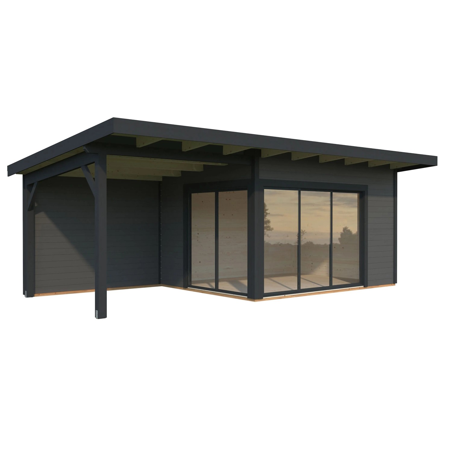 Palmako Gartenhaus Andrea Slide 693 x 300 cm Grau-Anthrazit FSC®_2