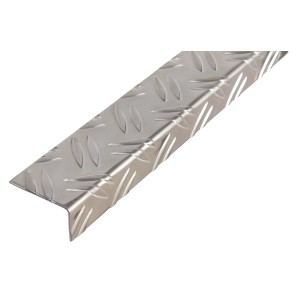 Ungleichschenkliges Winkelprofil aus Aluminium, 29,5x53,6x2000 mm, silberfarben.