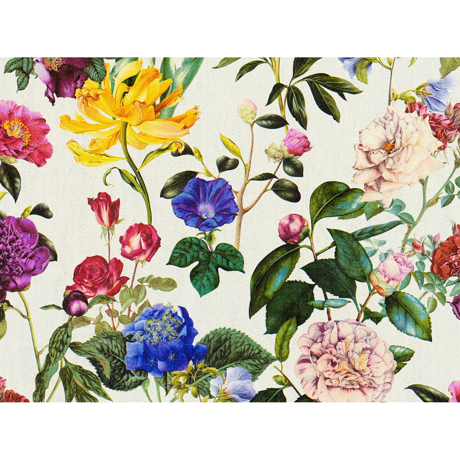 Jette Joop Vliestapete mit Blumenmuster in Creme und Grün.