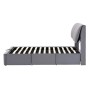 okwish Polsterbett 140x200cm mit 3 Schubladen Schlafzimmer Grau ohne Matratze_10