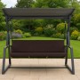 Braunes Setgarden Kissen für Hollywoodschaukel, 160x50x7cm, für 3-Sitzer Schaukel.