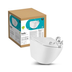 baliv Wand WC-Set Davenport, Tiefspüler, spülrandlos, verkürzte Bauform, mit Verpackung.