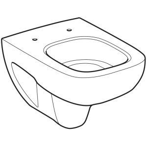 Geberit Wand-WC Renova Compact Square, Tiefspüler in Weiß, spülrandlos.