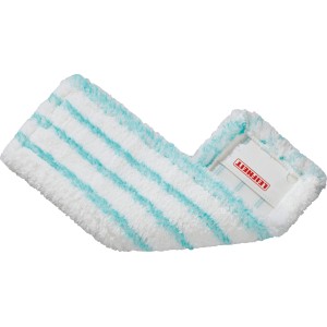 Leifheit Wischbezug Profi micro duo für Reinigungsgeräte, Mikrofaser, weiße und türkise Streifen.