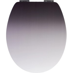 baliv WC-Sitz Alba, MDF Holzkern, Farbverlauf Weiß-Schwarz, mit Absenkautomatik.
