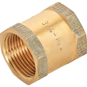 Rotguss Gewindemuffe 24,1 mm (Rp 3/4) für die schnelle Rohrverbindung.
