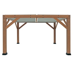 Westmann Pavillon Karl aus Holz mit Lamellendach, braun. Gartenlaube mit verstellbarem Dach.