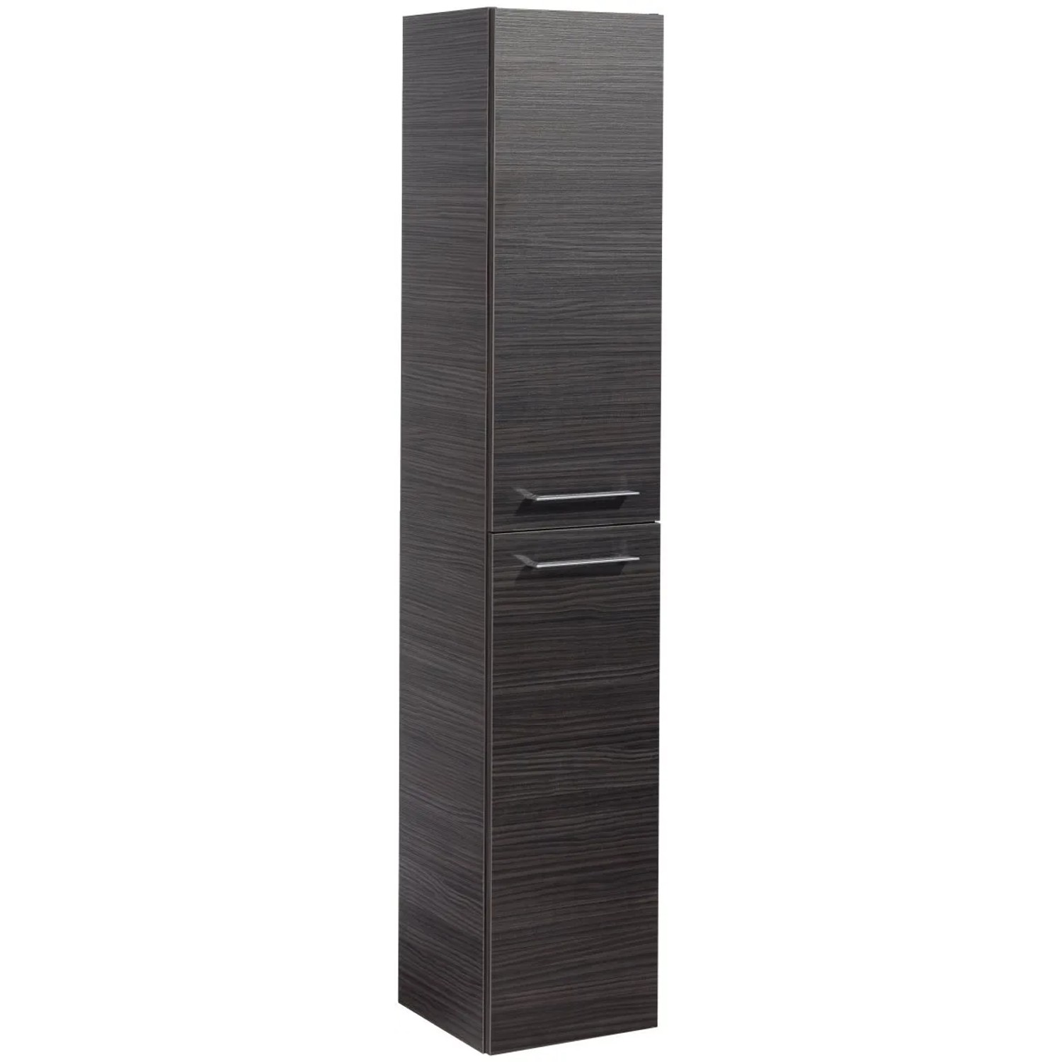 Fackelmann Bad-Hochschrank B.Perfekt in Dark Oak, 30 cm breit. Badschrank mit zwei Türen und Griffleisten.
