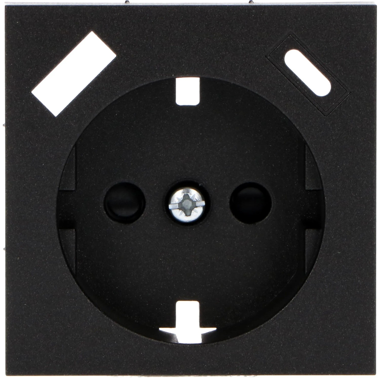 Schwarzer ProCharge Steckdoseneinsatz mit USB-A und USB-C Anschluss.