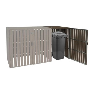 MCW Mülltonnenbox Erweiterung J28 braun, 115x66x76cm, für mehr Stauraum im Garten.