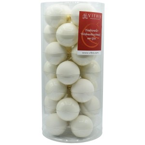 Vitbis Weihnachtskugel - Set 28 teilig Ø 6 cm Weiß