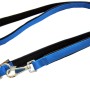 Blaue Heim Hundeleine, 20mm breit, 200cm lang, mit Neoprenfutter und Bolzenhaken.