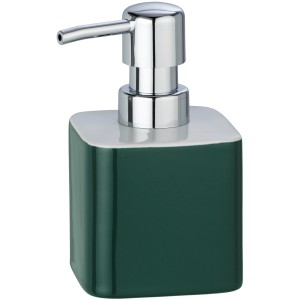 Wenko Seifenspender Elmo, Keramik grün, mit Chrom-Pumpe für Bad & Küche.