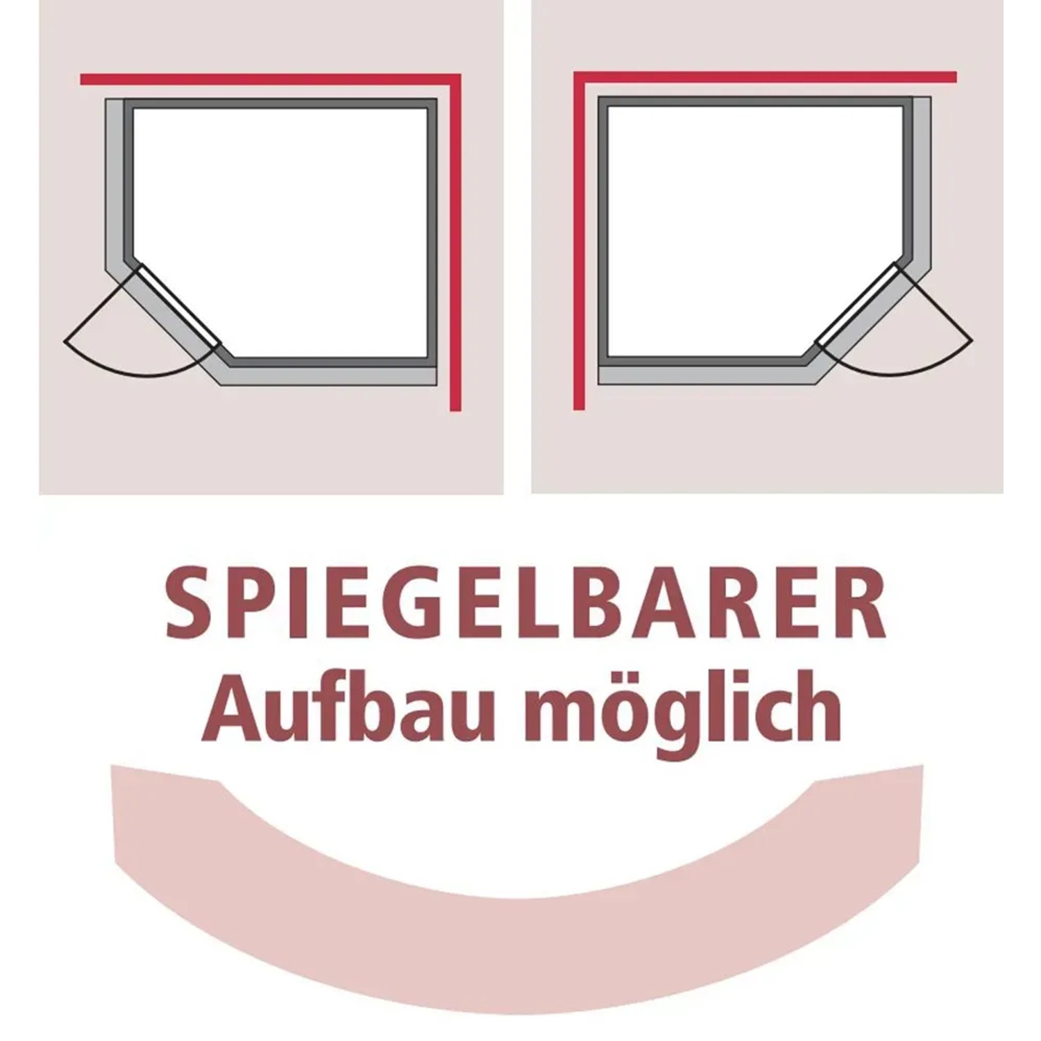 Karibu Sauna Cleo Aufbauvarianten: Spieglebarer Aufbau der Massivholzsauna möglich.