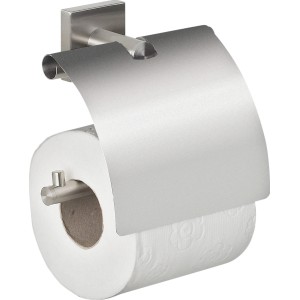 Spirella Toilettenpapierhalter Nyo-Steel Brushed mit Deckel, Edelstahl gebürstet.