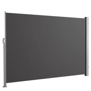 Floordirekt Seitenmarkise Ausziehbar Alu Sichtschutz Blickdicht Anthrazit 160 x 350 cm
