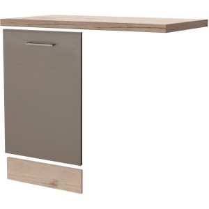 Flex-Well Geschirrspüler-Paket Arizona Quarz Cubanit/San Remo Eiche, Spülenunterschrank