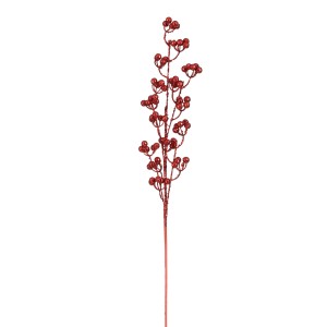 Künstlicher Beerenzweig von House of Seasons, 80 cm, rot, für weihnachtliche Dekoration.