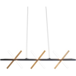 Moderne LED-Pendelleuchte Cadice, 100 cm, Gold, für stilvolle Beleuchtung im Innenbereich.