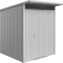 Biohort Metall-Gerätehaus AvantGarde ECO Gr. A1, silber-metallic mit Standardtür.