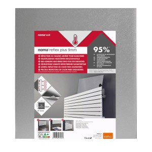 Noma Heizkörper-Reflexionsfolie, selbstklebend, 6 Platten (1,5 m²), zur Dämmung hinter Heizkörpern.