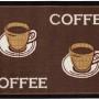 Teppichläufer Coffee, 67x180 cm, mit Kaffeetassen-Motiv für Küche und Flur.